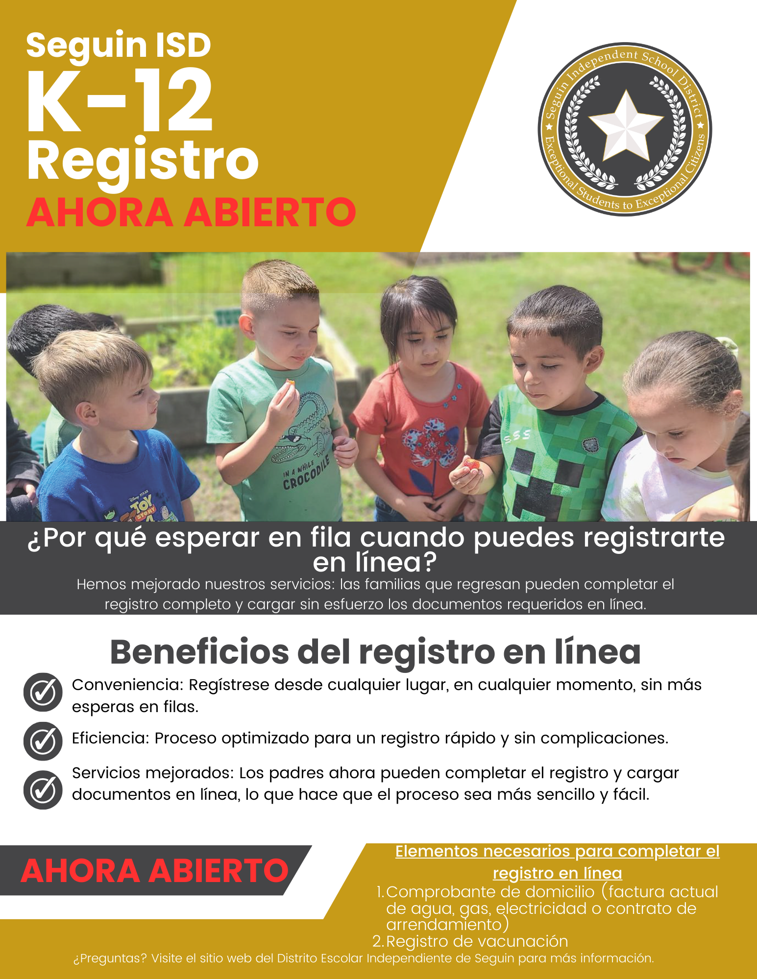 Registration Now Open Spanish