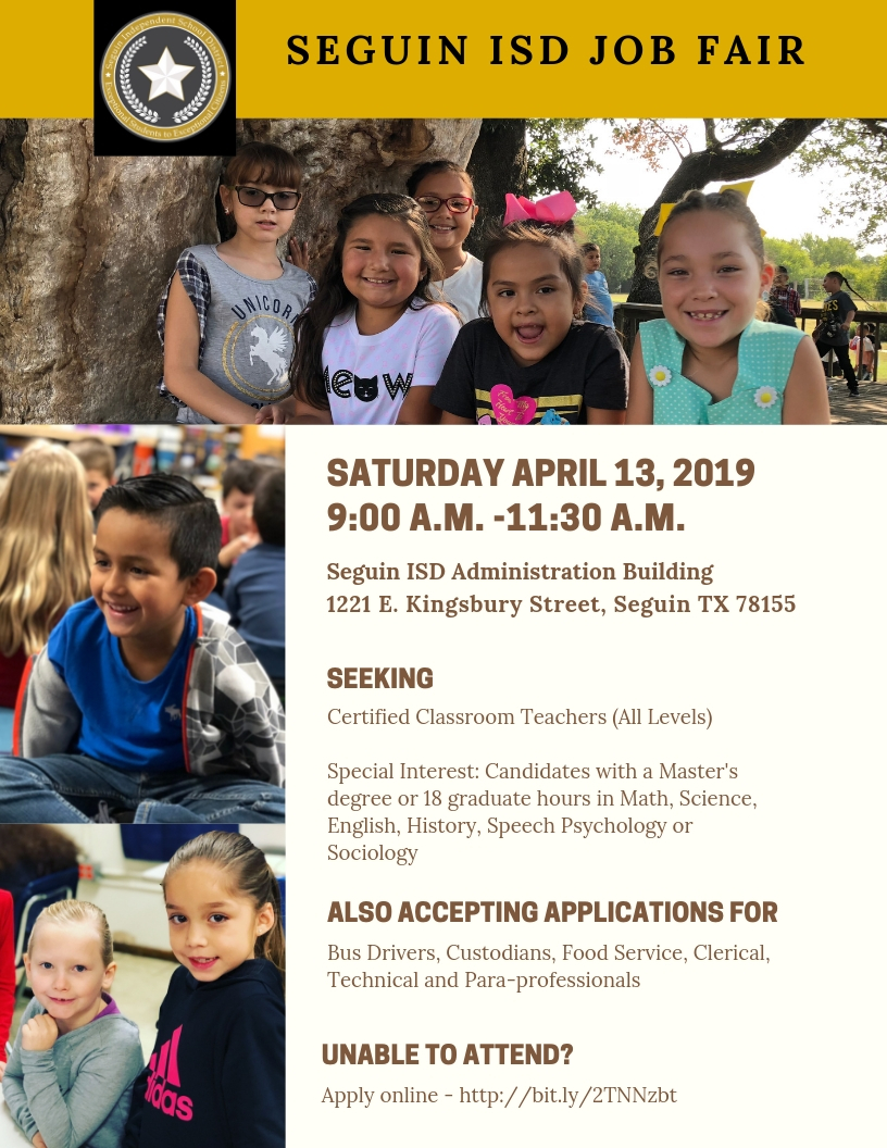 Seguin ISD Job Fair April 13