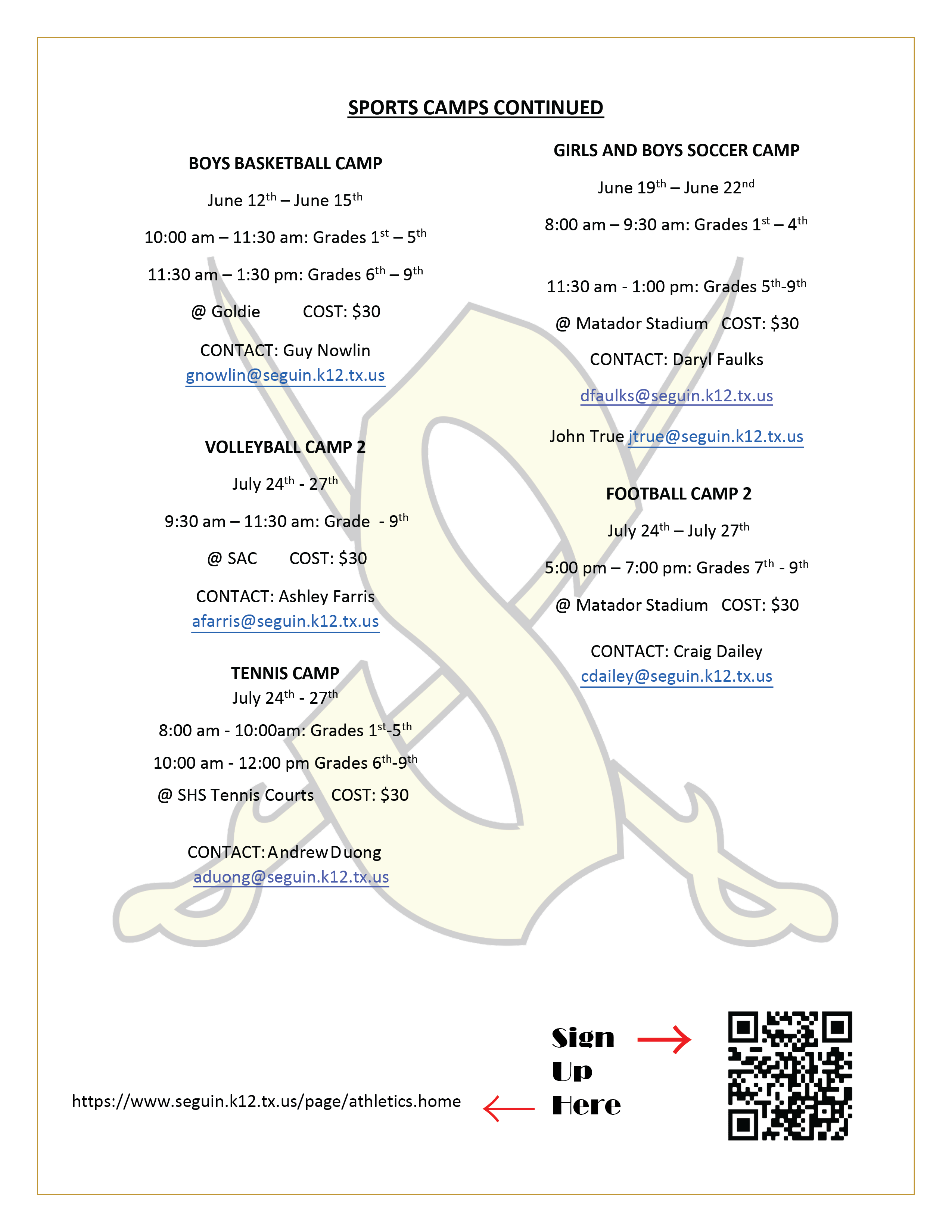 athletic camps