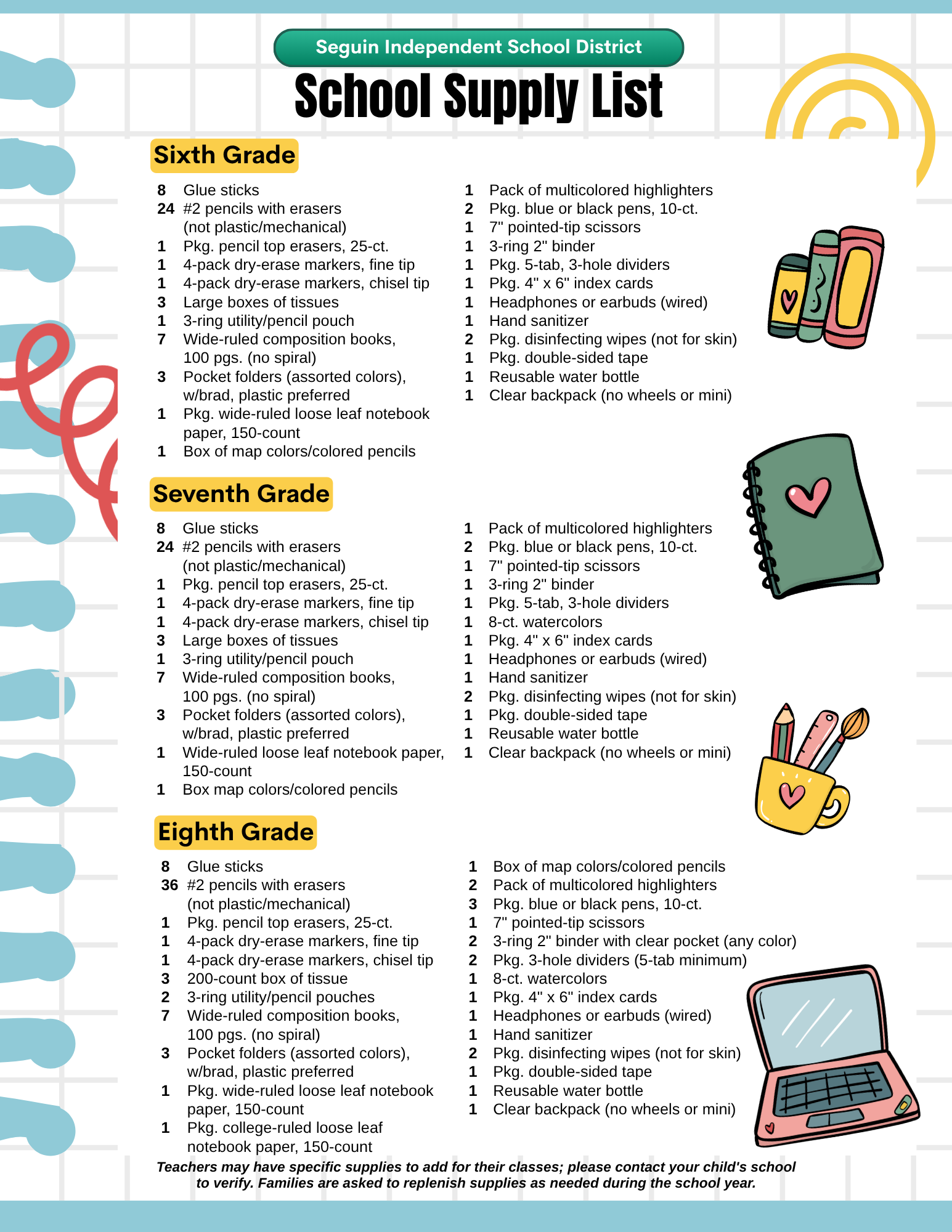 Middle School Supplies